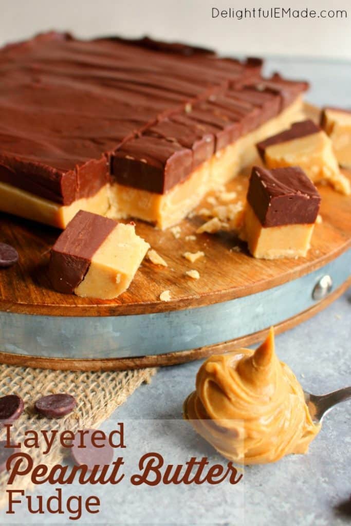 Layered Chocolate & Peanut Butter Fudge - Delightful E Made