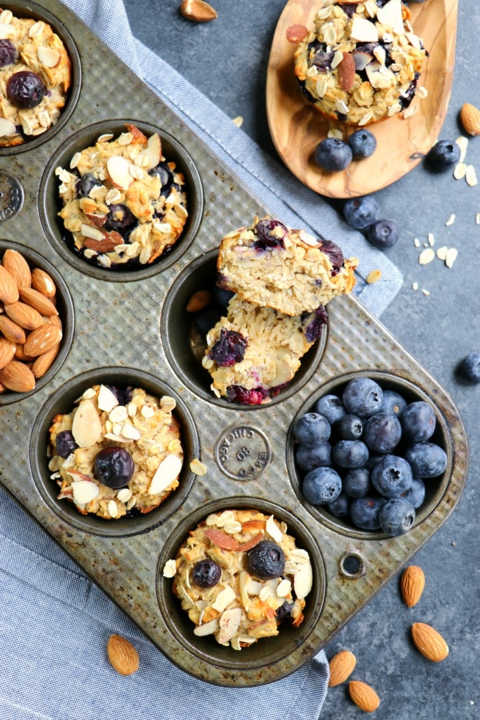 The perfect protein muffin recipe! These Blueberry Protein Muffins are a fantastic make-ahead breakfast option for busy mornings when you want a healthy breakfast.
