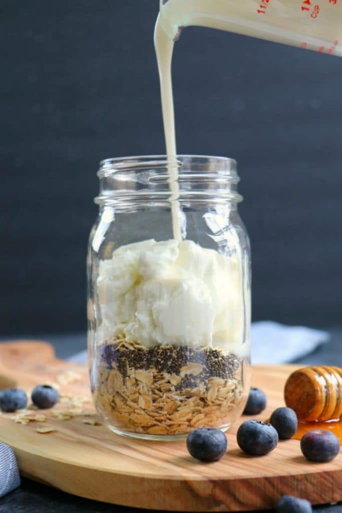 This recipe for Blueberry Overnight Oats will be your new go-to healthy breakfast! Perfect for meal prep, learning how to make overnight oats is a great way to have a healthy start to your day!