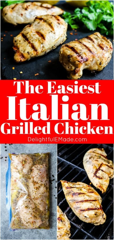 Looking for a really amazing Italian Chicken Marinade? Look no further! This simple recipe for Italian Grilled Chicken will be your new favorite dinner idea. The BEST grilled chicken recipe for breasts, legs and thighs!