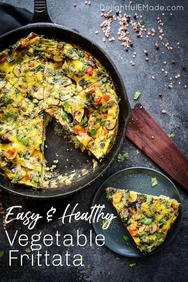 Baked Spinach and Mushroom Frittata - EASIEST Baked Frittata recipe!