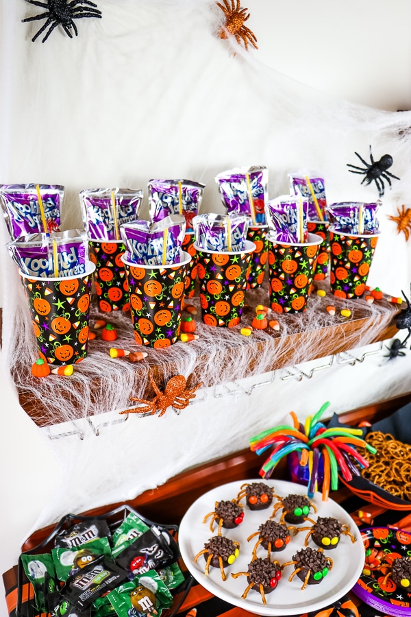 Looking for some awesome Halloween buffet ideas? I’ve put together some of my favorite Halloween party appetizers and sweet treats from Dollar General to create a simple, fun and budget-friendly Halloween party buffet!