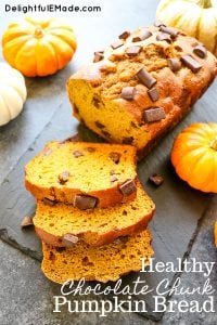 Looking for a way to make pumpkin bread healthy? I've got you! My Healthy Pumpkin Bread Recipe leaves out the unhealthy oil and refined sugar and replaces it with good-for-you ingredients. It's moist, flavorful and completely delicious!
