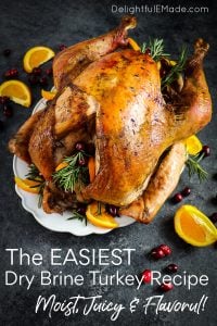 This simple method for How to Dry Brine a Turkey is easy and a great way to add additional flavor to your bird! My Dry Brine Turkey Recipe includes rosemary, citrus and allspice - once you brine your turkey with this recipe, you'll never go back!