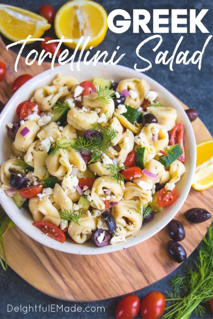 Do you love a really amazing, tortellini pasta salad? My Easy Greek Tortellini Salad recipe is the perfect dish for your next cookout. Loaded with all of your favorite Greek ingredients, this cold tortellini salad will be the perfect side dish for just about any meal!