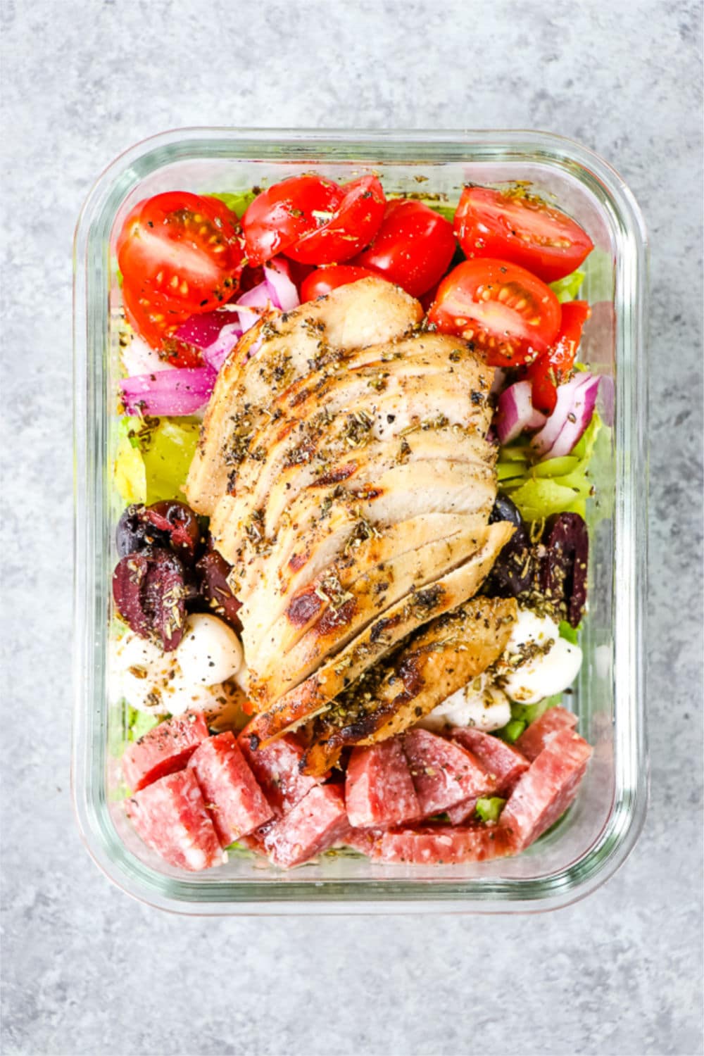 Italian chicken salad meal prep salad