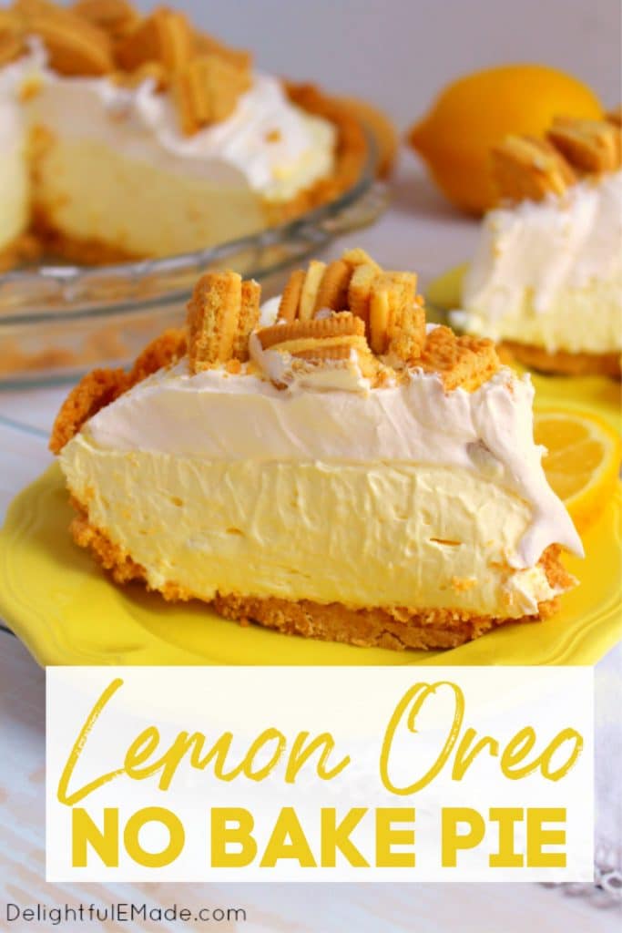 Made with lemon OREO's, this Lemon OREO Icebox Pie is heaven on a plate! Much like the classic lemon icebox pie recipe, this no bake lemon pie recipe is incredible!