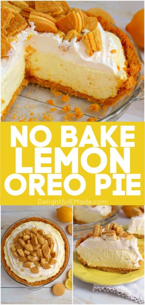 Made with lemon OREO's, this Lemon OREO Icebox Pie is heaven on a plate! Much like the classic lemon icebox pie recipe, this no bake lemon pie recipe is incredible!