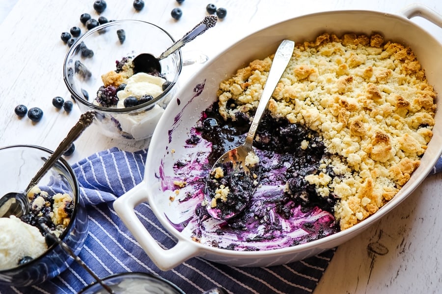 Blueberry Cobbler with Cake Mix | 3-Ingredient Blueberry Dump Cake!