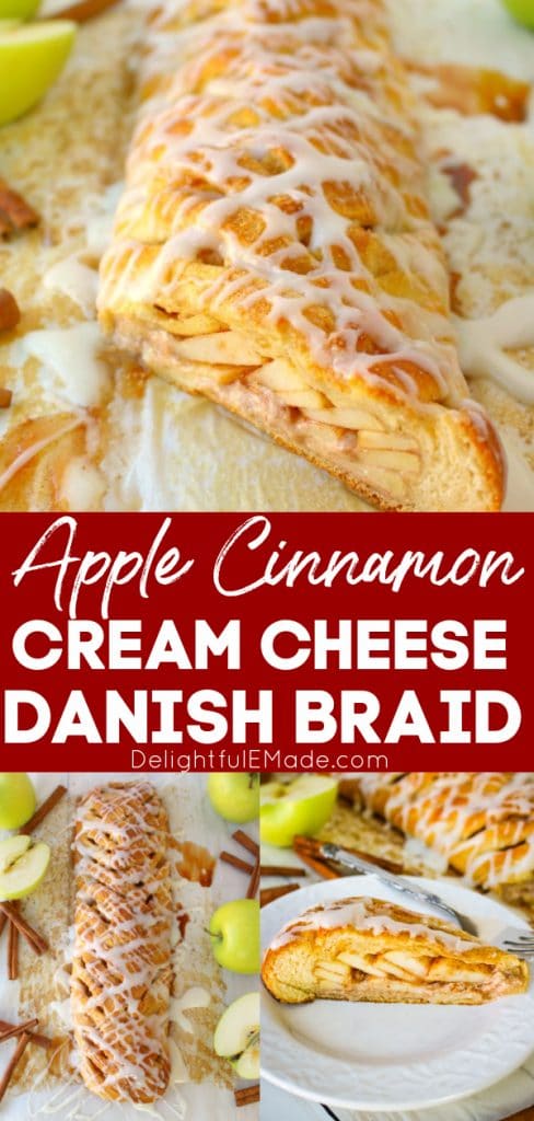 Apple Danish Braid made sliced and plated.