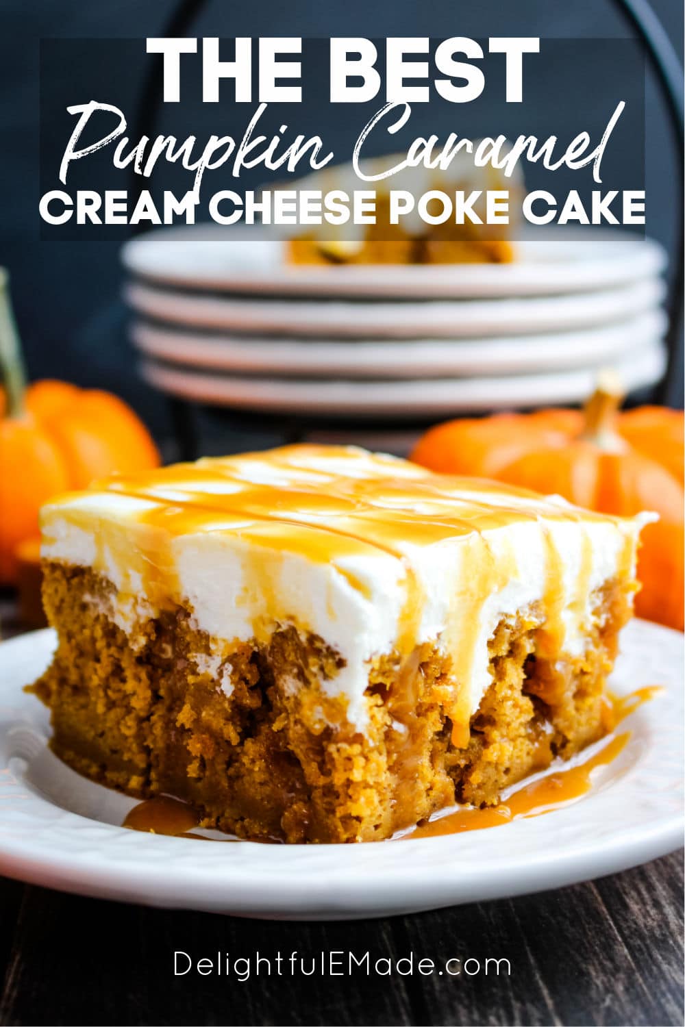Pumpkin Caramel Cream Cheese Poke Cake | Easy Recipe with {VIDEO}