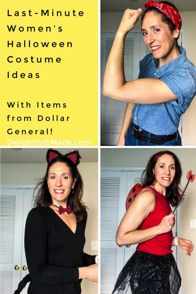 Last-minute women's halloween costume ideas with supplies from Dollar General.