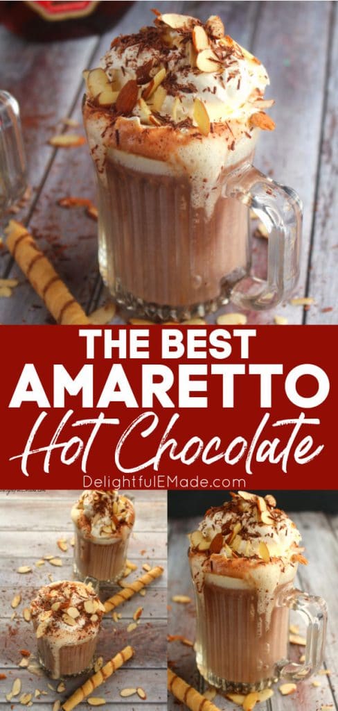 Amaretto hot chocolate, spiked hot chocolate recipe.