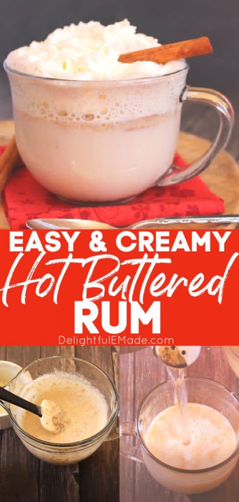 Hot buttered rum recipe in cup