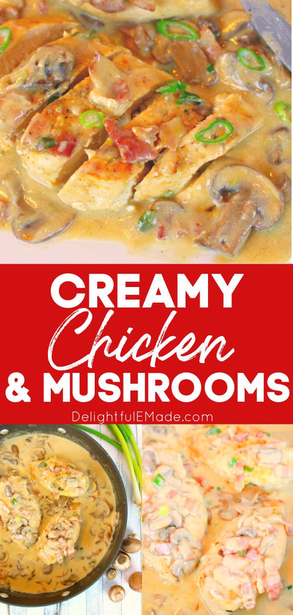 One-Pan Creamy Chicken and Mushroom Recipe | Delightful E Made