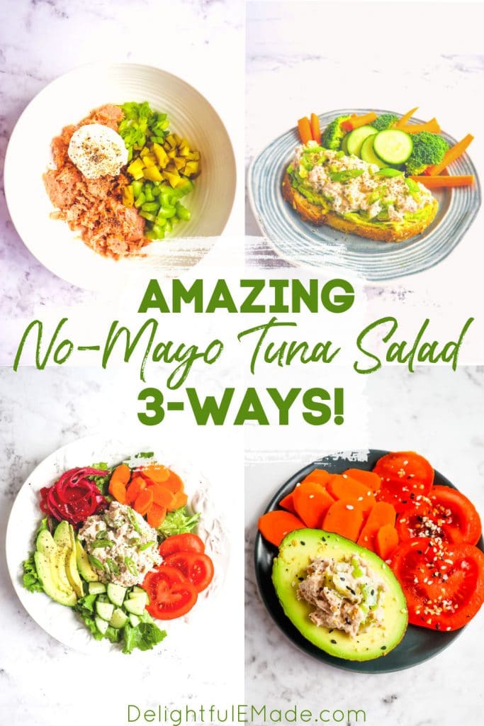 Greek yogurt tuna salad, no mayo tuna salad three ways