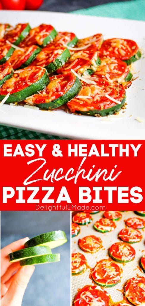 Zucchini pizza bites, baked on a sheet pan and topped with cheese.