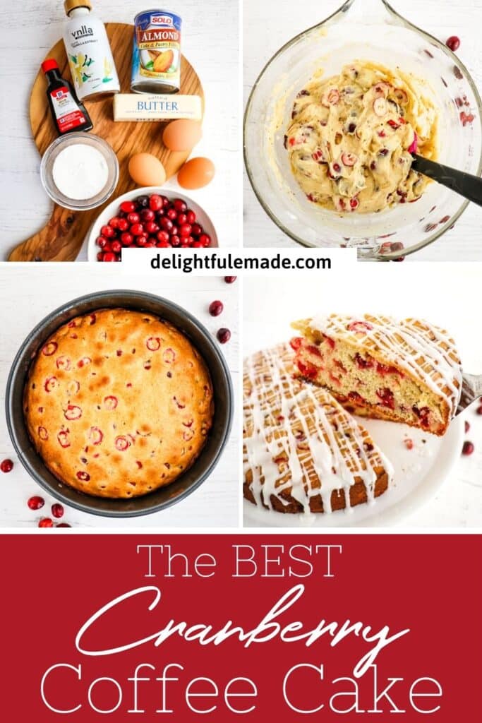 Steps for how to make a cranberry coffee cake.