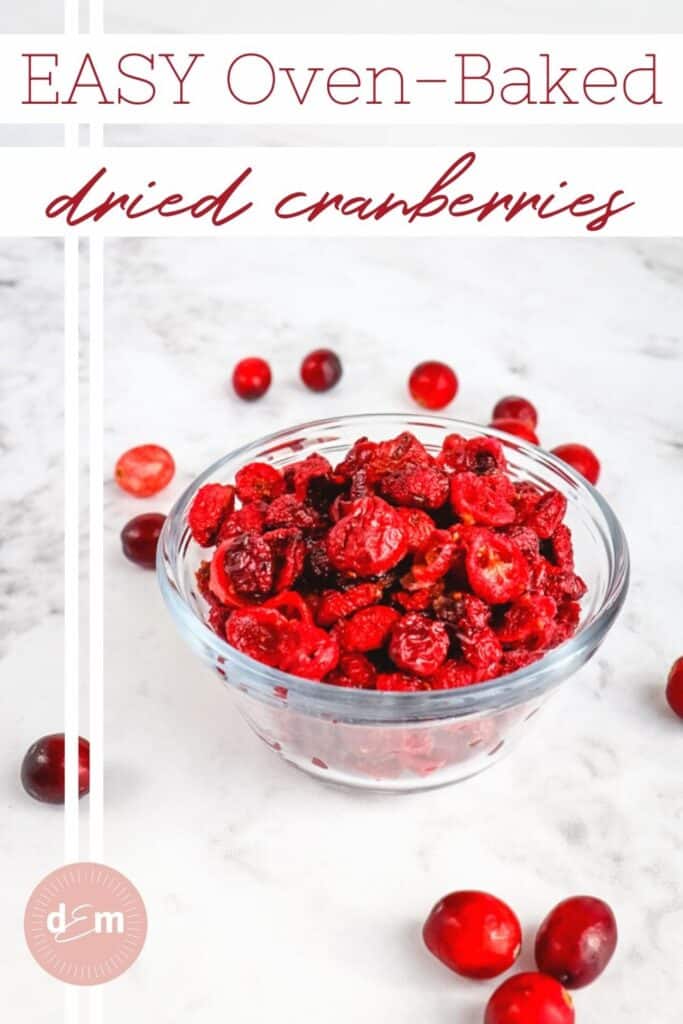 Dried cranberries in a clear bowl, with fresh cranberries on the side.