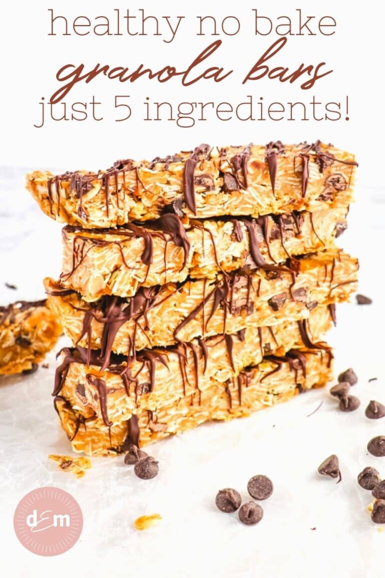 No Bake Peanut Butter Chocolate Chip Granola Bars - Delightful E Made