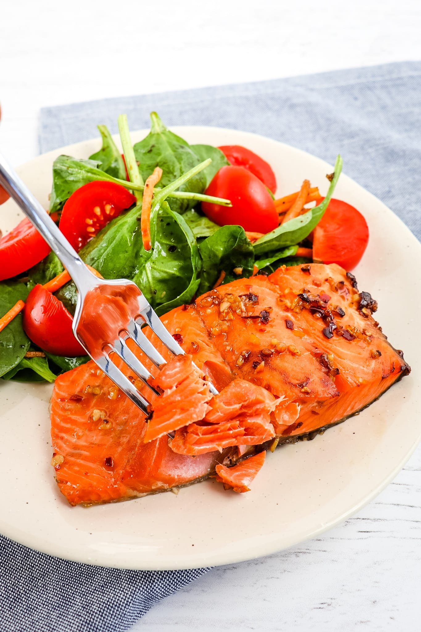 Air Fryer Salmon with Maple Soy Glaze 