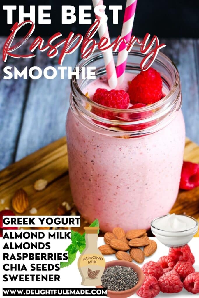 The BEST Raspberry Smoothie Recipe - Delightful E Made