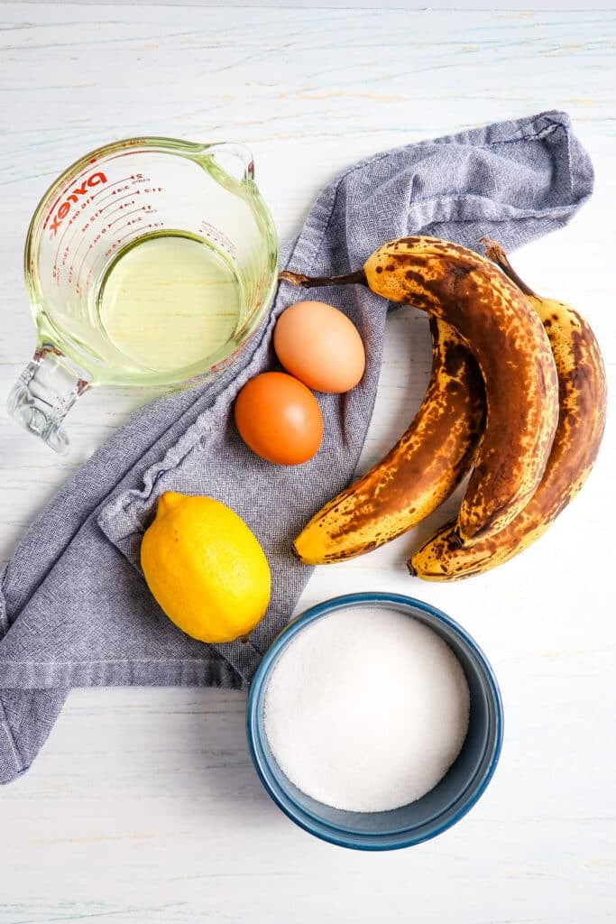 Wet ingredients needed for my award winning banana bread recipe.