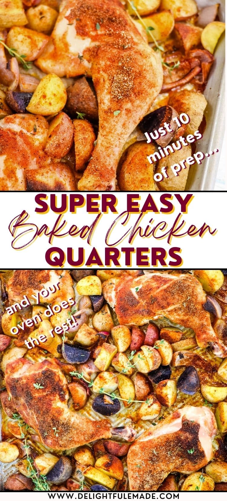 The EASIEST Baked Chicken Quarters Delightful E Made