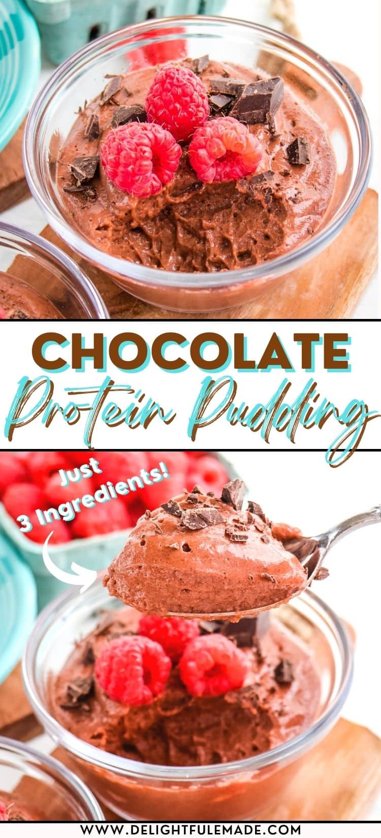 3 Ingredient Chocolate Protein Pudding Recipe | Delightful E Made