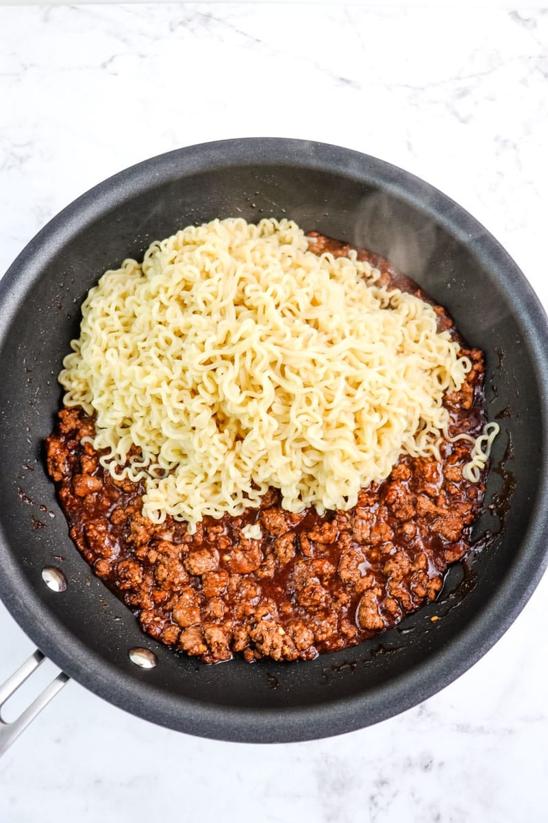 EASY Ground Beef Ramen Noodles with Ginger - Delightful E Made