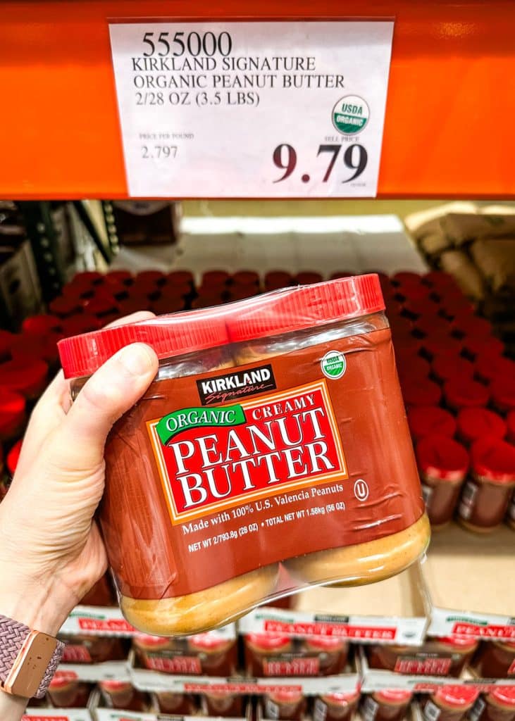 A two-pack of creamy peanut butter from Costco.